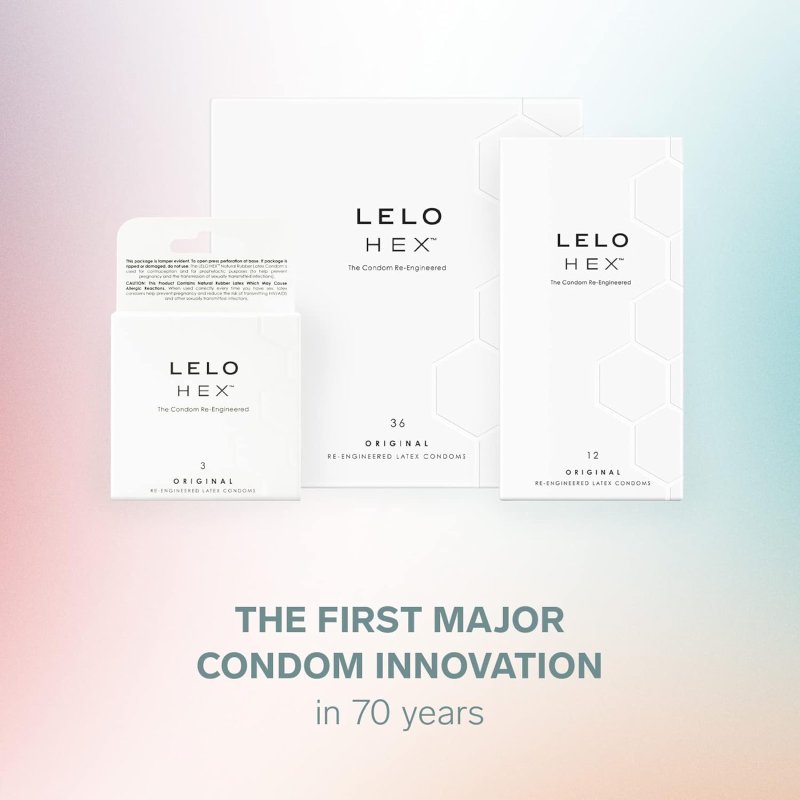 LELO HEX ORIGINAL ULTRA THIN CONDOMS STRONG, DURABLE 36 PACK FOR ENHANCED PROTECTION