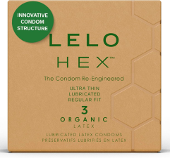 LELO HEX ORGANIC ULTRA THIN CONDOMS ORGANIC LATEX, 3-PACK FOR SENSITIVE PROTECTION