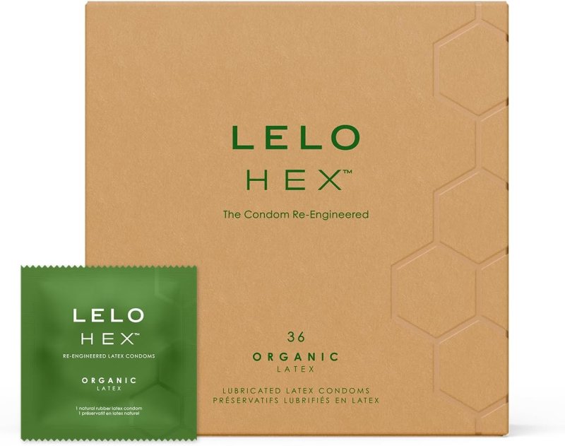 LELO HEX ORGANIC ULTRA THIN ORGANIC LATEX CONDOMS 36 PACK FOR ENHANCED SENSITIVITY