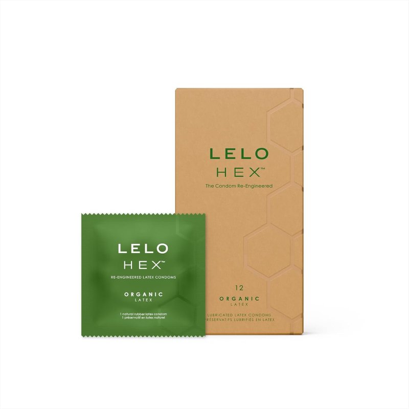 LELO HEX ORGANIC ULTRA THIN CONDOMS 12 PACK, ORGANIC LATEX FOR ENHANCED SENSITIVITY