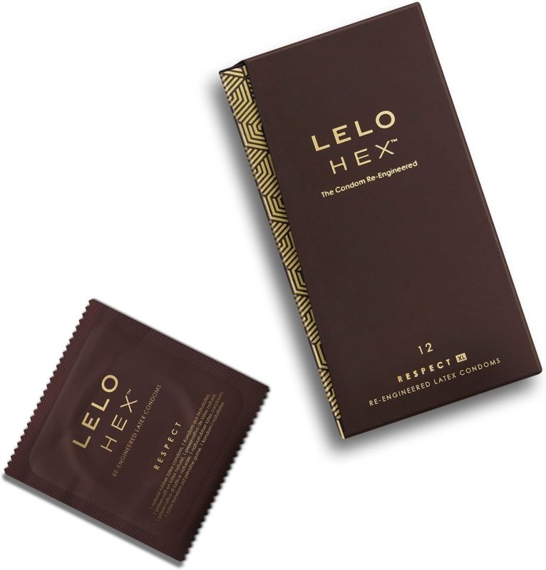 LELO HEX RESPECT XL EXTRA LARGE CONDOMS - STRONG, DURABLE, 12 PACK