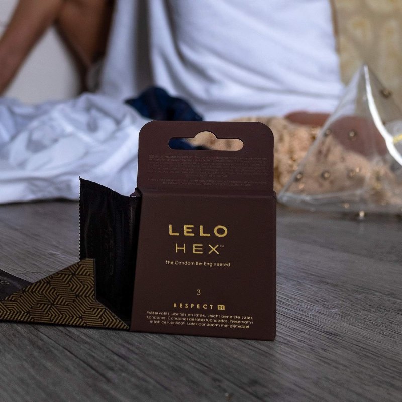 LELO HEX RESPECT XL EXTRA LARGE CONDOMS - STRONG, DURABLE, 12 PACK