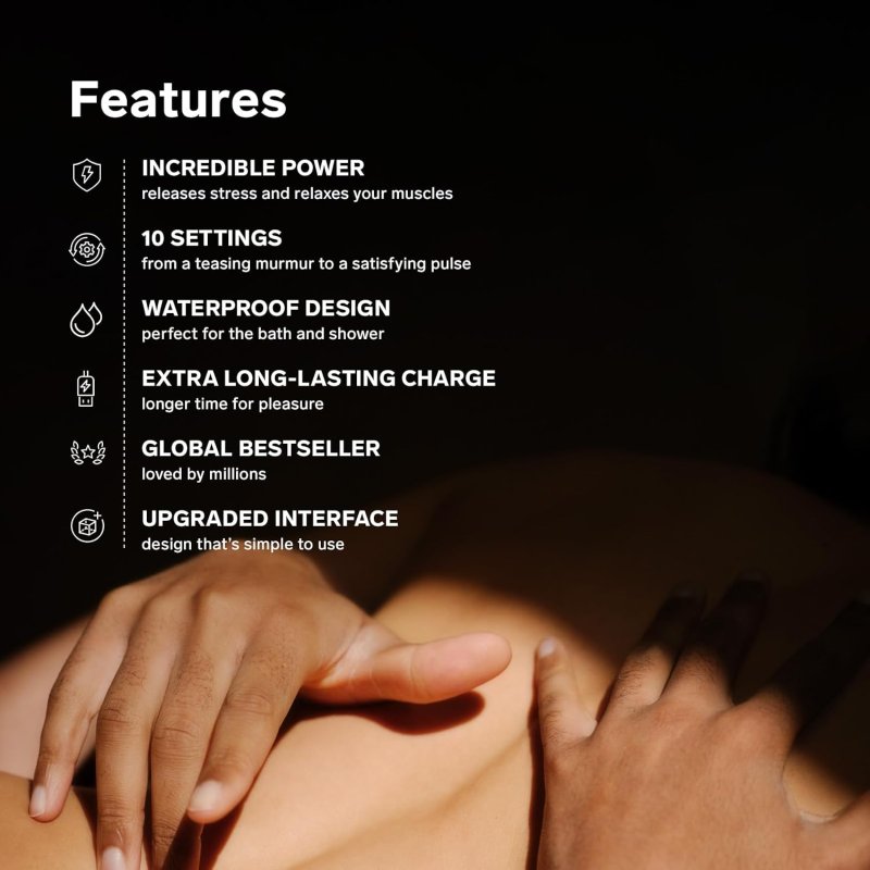 LELO SMART WAND LARGE BODY MASSAGER 10 VIBRATION PATTERNS, DEEP ROSE COLOR, FULL-BODY USE