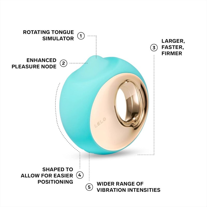 LELO ORA 3 ORAL SEX SIMULATOR TONGUE VIBRATOR FOR WOMEN AQUA COLOR, POWERFUL PLEASURE