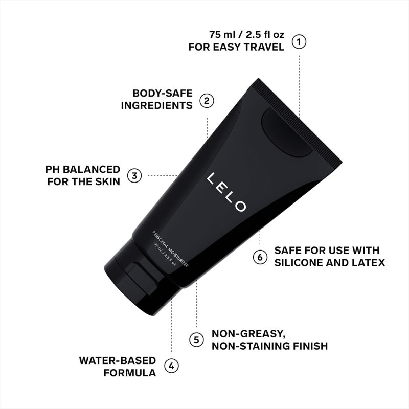 LELO WATER-BASED PERSONAL LUBRICANT WITH ALOE VERA FOR WOMEN MEN, 75ML, PACK OF 2