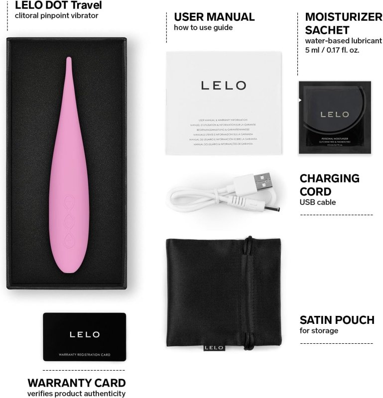 LELO DOT TRAVEL MINI CLITORAL VIBRATOR PINK PINPOINT MASSAGER FOR TARGETED STIMULATION
