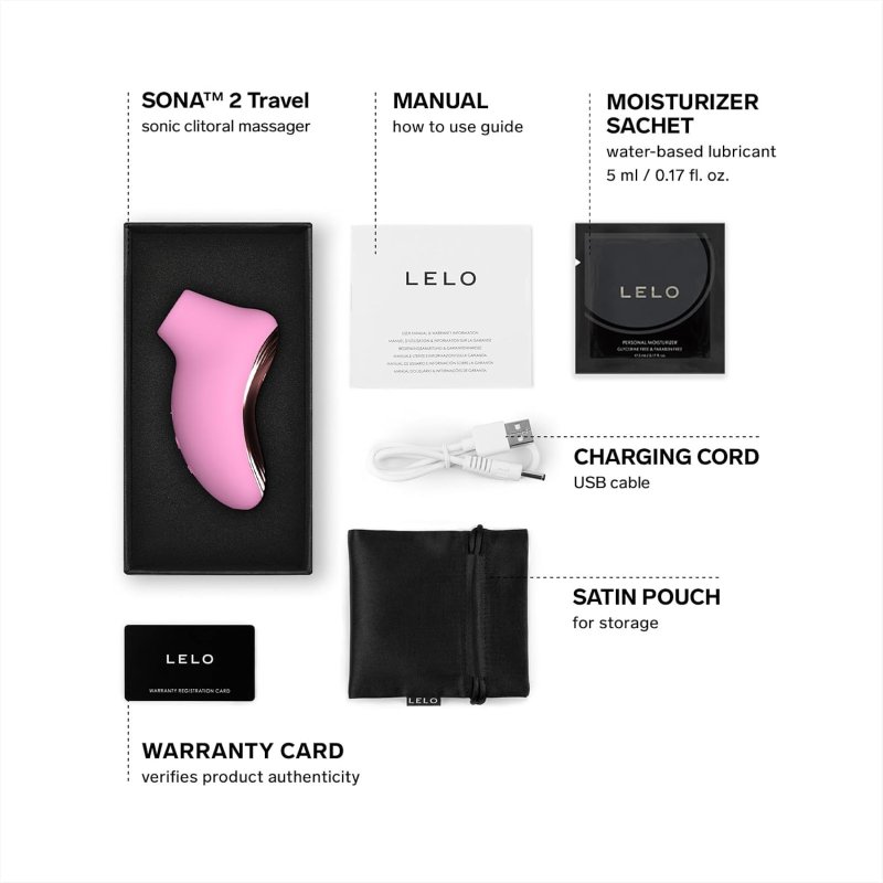 LELO SONA 2 TRAVEL MINI SONIC CLITORAL VIBRATOR STIMULATOR PINK PORTABLE PLEASURE DEVICE