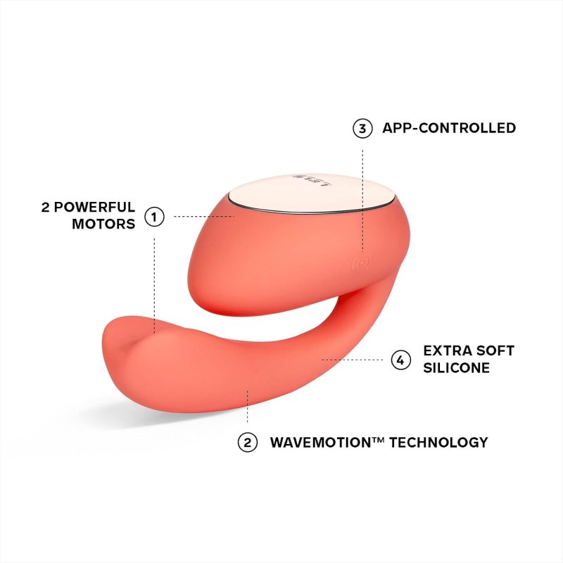 LELO IDA WAVE DUAL APP-CONTROLLED COUPLES VIBRATOR IN CORAL RED INTIMATE PLEASURE TOY