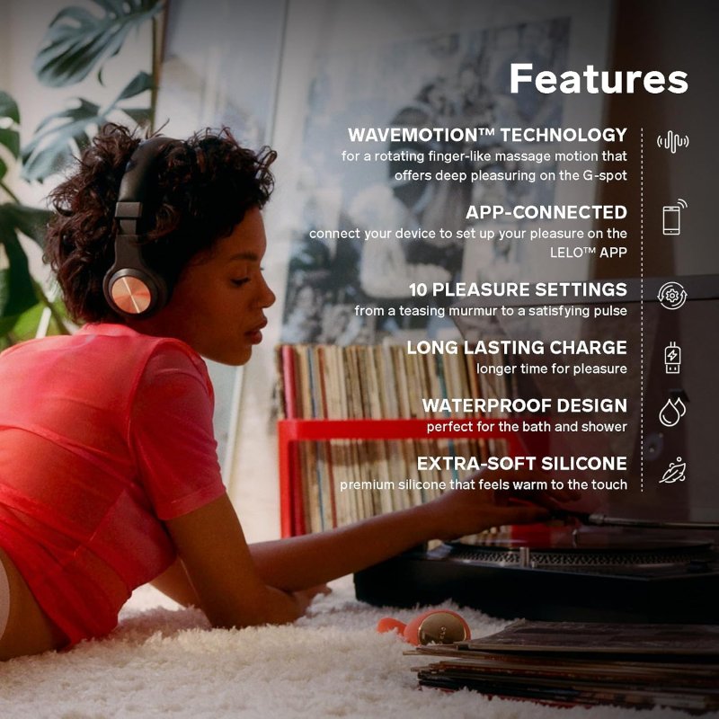 LELO IDA WAVE DUAL APP-CONTROLLED COUPLES VIBRATOR IN CORAL RED INTIMATE PLEASURE TOY
