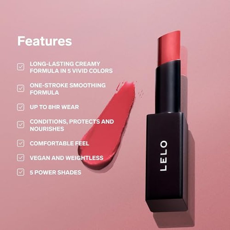LELO STYLO CREAMY MATTE LIPSTICK - LONG LASTING REBEL LIP COLOR FOR BOLD LOOKS