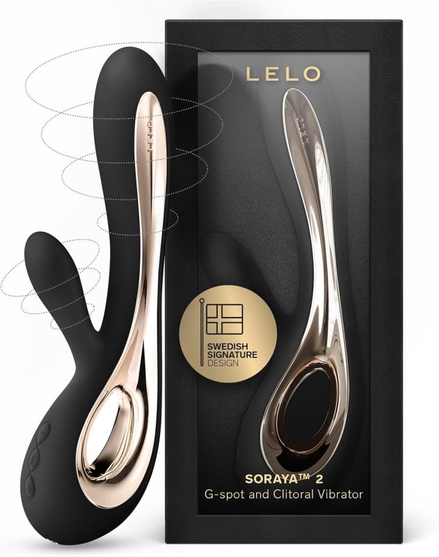 LELO SORAYA 2 RABBIT VIBRATOR DUAL G-SPOT CLITORAL STIMULATOR, BLACK