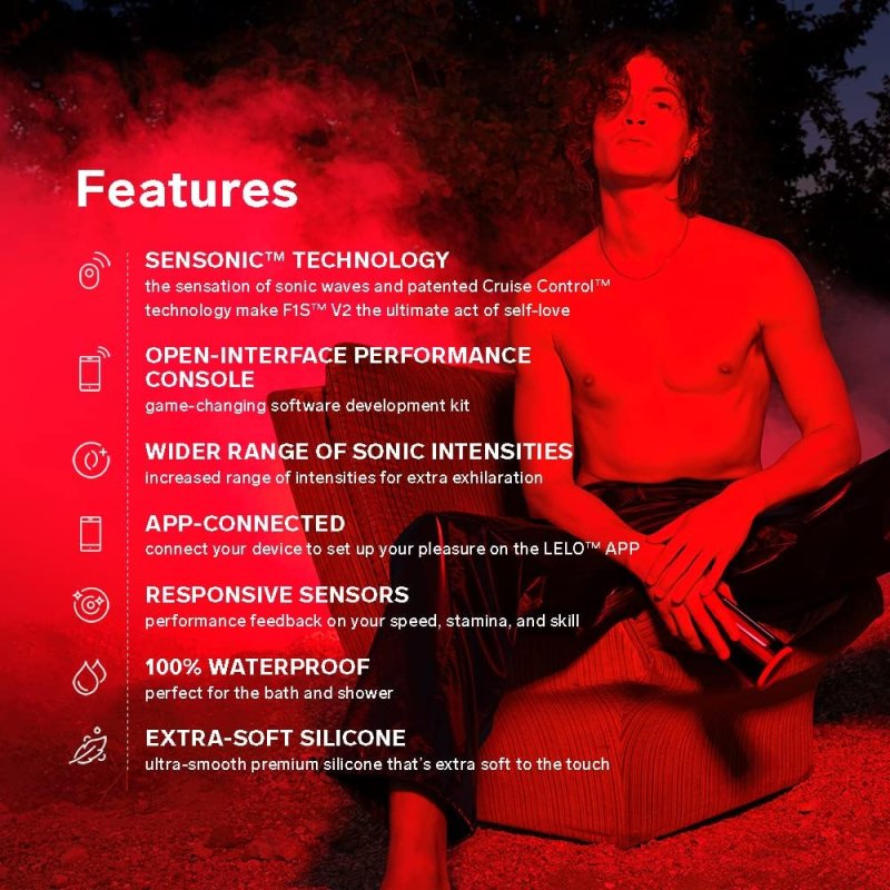 LELO F1S V2 APP-CONTROLLED MASTURBATOR WITH SENSONIC CONSOLE RED EDITION
