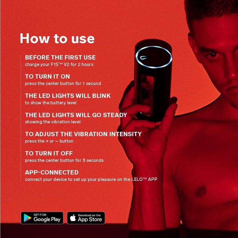LELO F1S V2 APP-CONTROLLED MASTURBATOR WITH SENSONIC CONSOLE RED EDITION