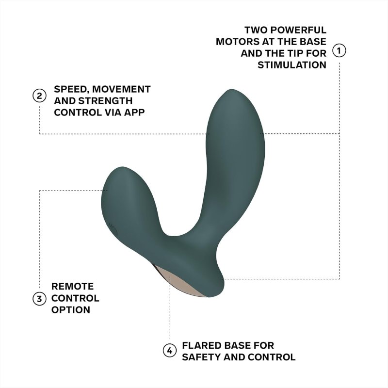 LELO HUGO 2 APP-CONTROLLED GREEN PROSTATE MASSAGER POWERFUL ANAL TOY FOR MEN