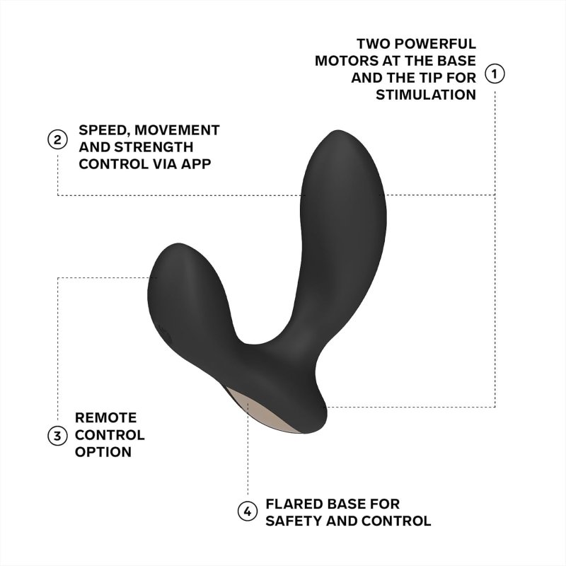 LELO HUGO 2 APP-CONTROLLED BLACK PROSTATE MASSAGER ADVANCED ANAL TOY FOR MEN