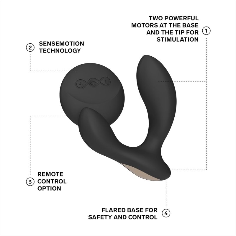 LELO HUGO 2 WIRELESS REMOTE PROSTATE MASSAGER BLACK ANAL TOY FOR MEN