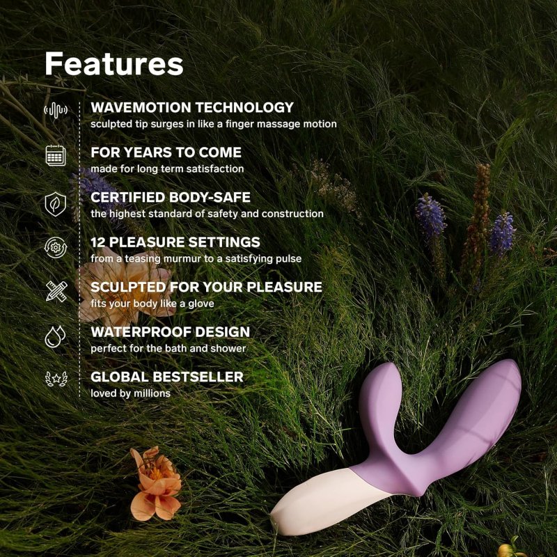 LELO LOKI WAVE 2 WATERPROOF VIBRATING PROSTATE MASSAGER VIOLET ANAL TOY FOR MEN