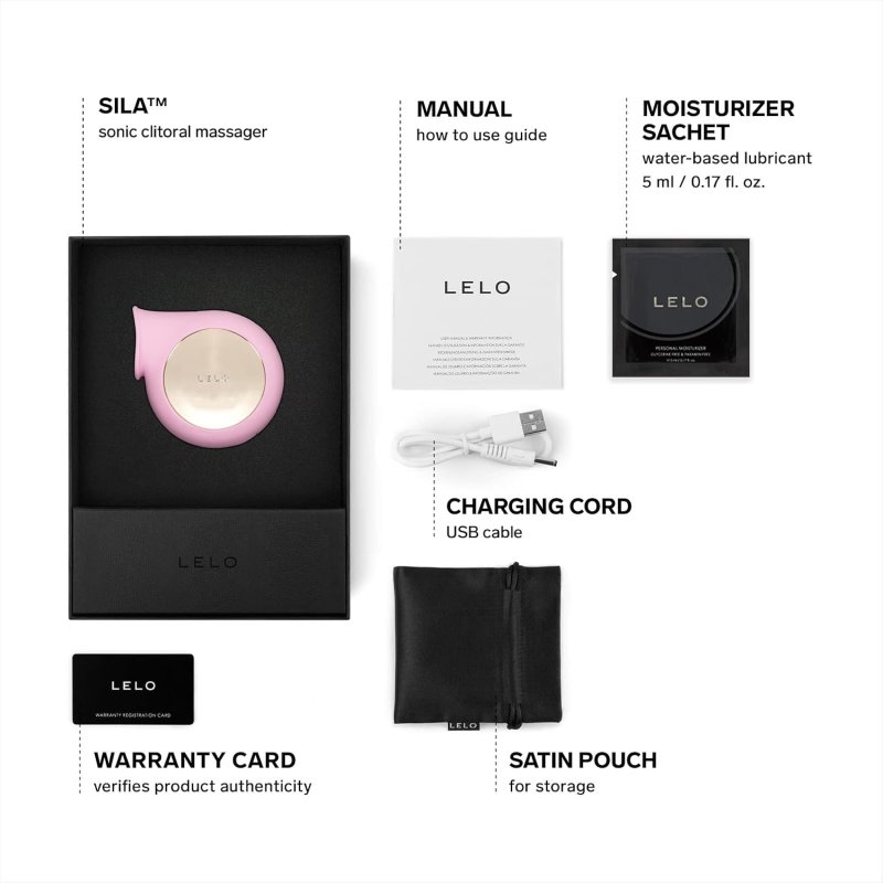 LELO SILA SONIC CLIT SUCKER VIBRATOR AIR-PULSE SUCTION STIMULATOR, PINK