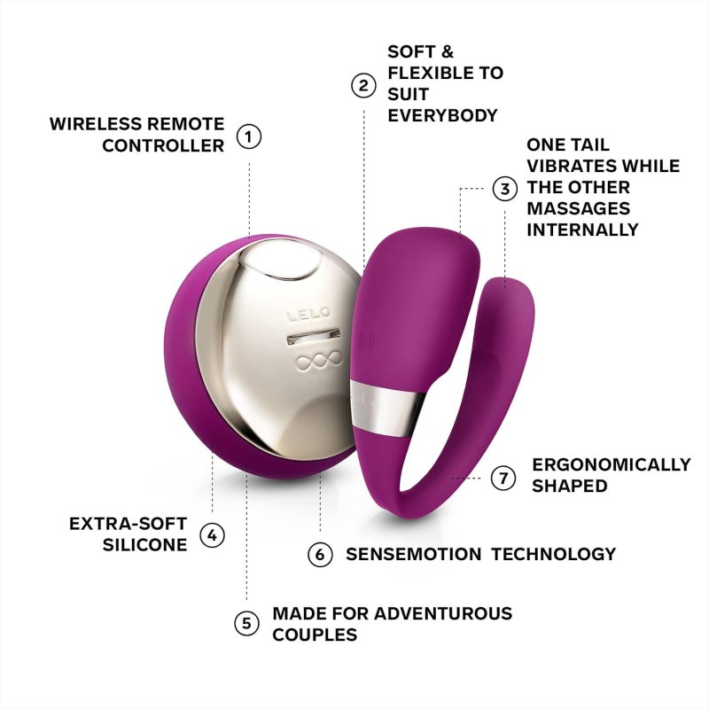 LELO TIANI 3 WIRELESS REMOTE-CONTROLLED COUPLES VIBRATOR IN DEEP ROSE INTIMATE PLEASURE TOY