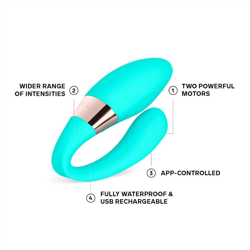 LELO TIANI HARMONY APP-CONTROLLED COUPLES VIBRATOR WITH 10 SETTINGS AQUA COLOR