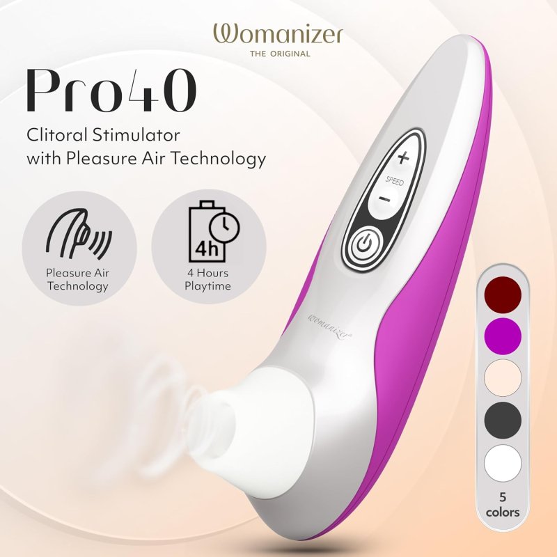WOMANIZER PRO40 CLITORAL VIBRATOR WITH 6 SUCTION SPEEDS PERSONAL MASSAGER FOR WOMEN
