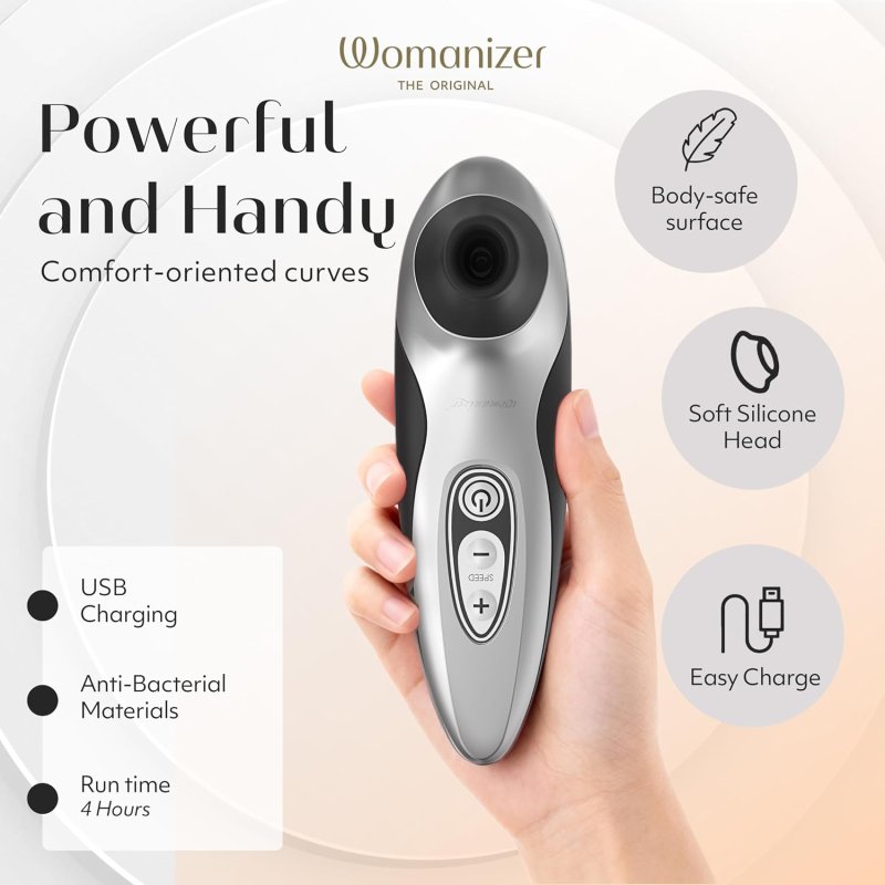 WOMANIZER PRO40 CLITORAL VIBRATOR WITH 6 SUCTION SPEEDS BLACK ADULT SEX TOY FOR WOMEN