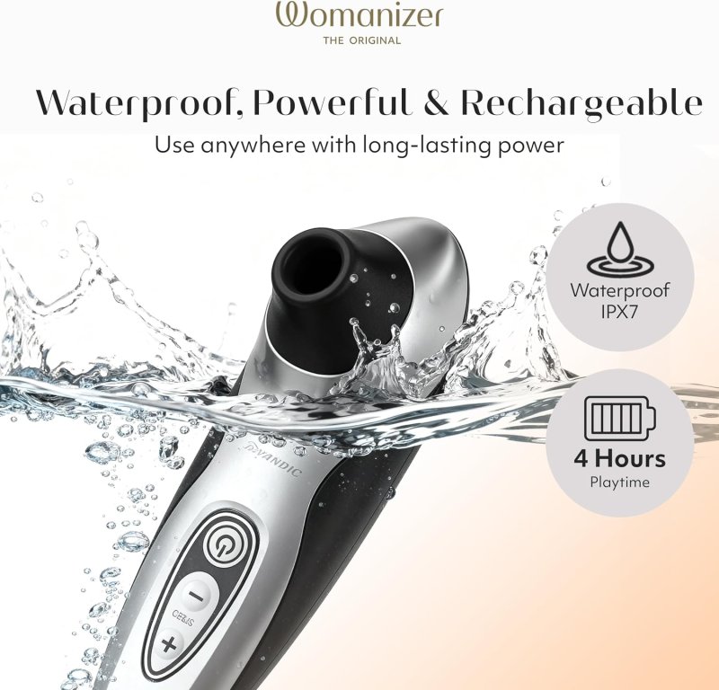 WOMANIZER PRO40 CLITORAL VIBRATOR WITH 6 SUCTION SPEEDS BLACK ADULT SEX TOY FOR WOMEN