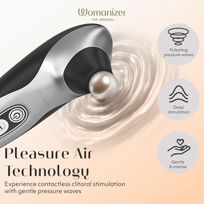 WOMANIZER PRO40 CLITORAL VIBRATOR WITH 6 SUCTION SPEEDS BLACK ADULT SEX TOY FOR WOMEN