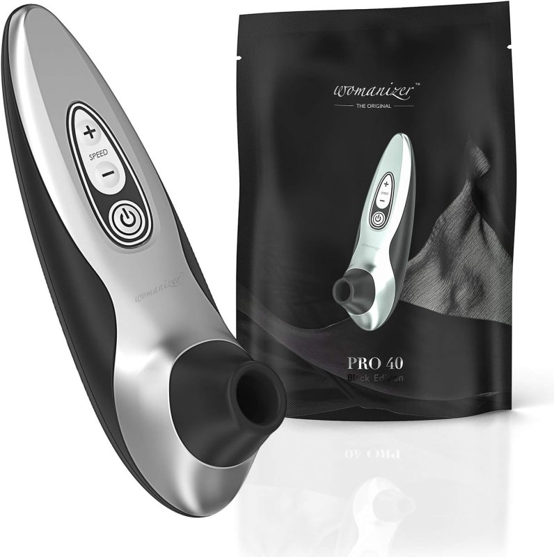 WOMANIZER PRO40 CLITORAL VIBRATOR WITH 6 SUCTION SPEEDS BLACK ADULT SEX TOY FOR WOMEN