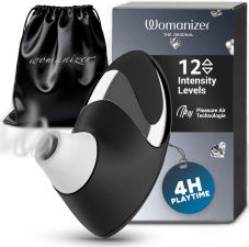 WOMANIZER W500 CLITORAL VIBRATOR 12 SUCTION SPEEDS, WATERPROOF CLIT STIMULATOR, BLACK CHROME