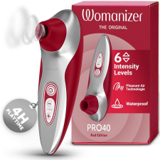 WOMANIZER PRO40 CLITORAL VIBRATOR WITH 6 SUCTION SPEEDS RED PERSONAL MASSAGER FOR WOMEN
