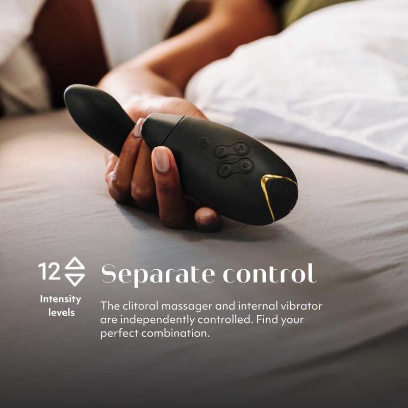WOMANIZER INSIDEOUT CLITORAL G-SPOT VIBRATOR WITH 12 LEVELS BLACK ADULT SEX TOY