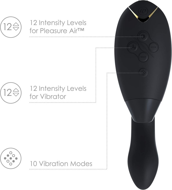 WOMANIZER INSIDEOUT CLITORAL G-SPOT VIBRATOR WITH 12 LEVELS BLACK ADULT SEX TOY
