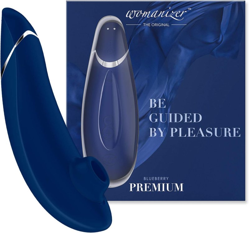 WOMANIZER PREMIUM 1 CLITORAL VIBRATOR FOR WOMEN 12 SUCTION SPEEDS, WATERPROOF, BLUE