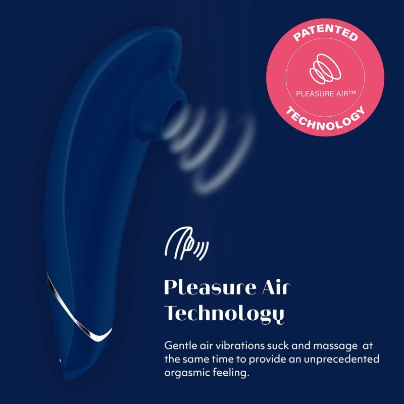 WOMANIZER PREMIUM 1 CLITORAL VIBRATOR FOR WOMEN 12 SUCTION SPEEDS, WATERPROOF, BLUE