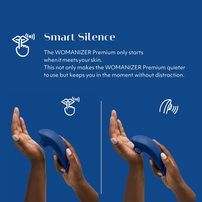 WOMANIZER PREMIUM 1 CLITORAL VIBRATOR FOR WOMEN 12 SUCTION SPEEDS, WATERPROOF, BLUE