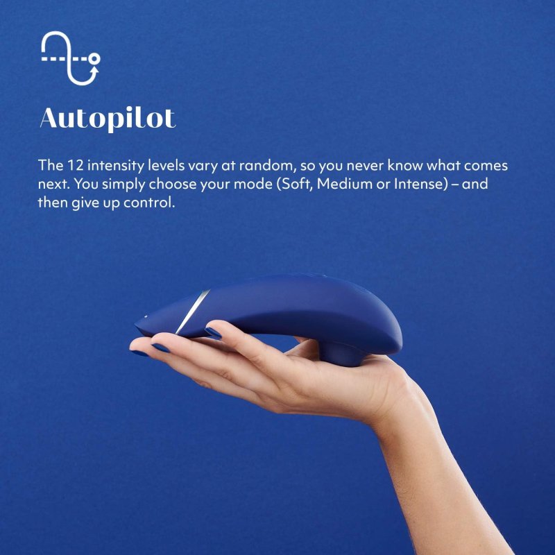 WOMANIZER PREMIUM 1 CLITORAL VIBRATOR FOR WOMEN 12 SUCTION SPEEDS, WATERPROOF, BLUE