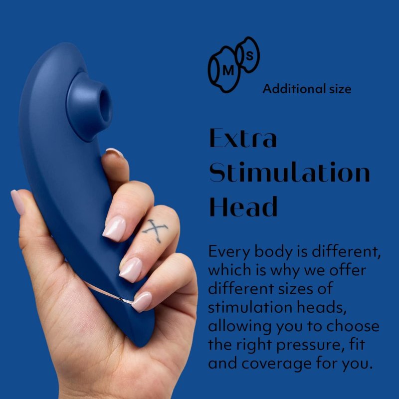 WOMANIZER PREMIUM 1 CLITORAL VIBRATOR FOR WOMEN 12 SUCTION SPEEDS, WATERPROOF, BLUE