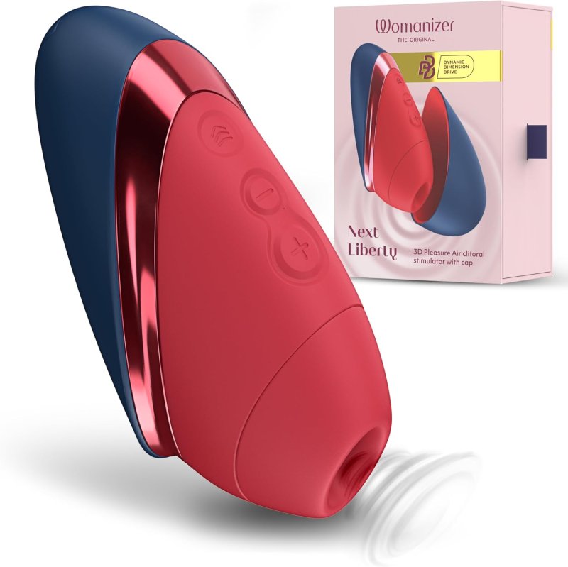 WOMANIZER NEXT LIBERTY CLITORAL SUCKING TOY POWERFUL CLIT STIMULATOR, BLUE RED OPTIONS