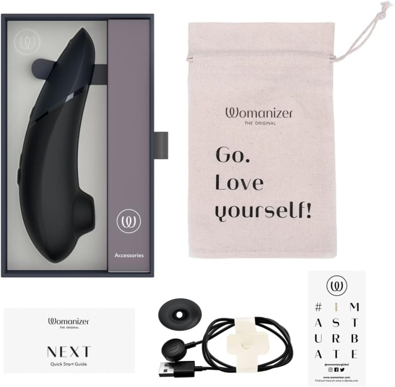 WOMANIZER NEXT 3D CLITORAL SUCKER STIMULATOR - BLACK PLEASURE AIR SEX TOY FOR WOMEN