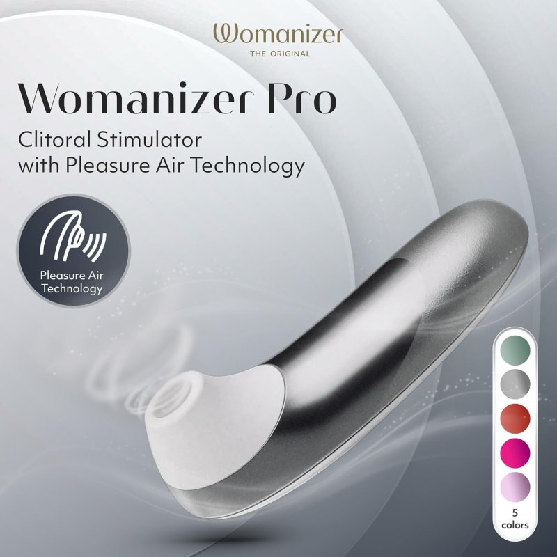 WOMANIZER PRO CLITORAL SUCTION VIBRATOR GRAY ADULT SEX TOY FOR WOMEN