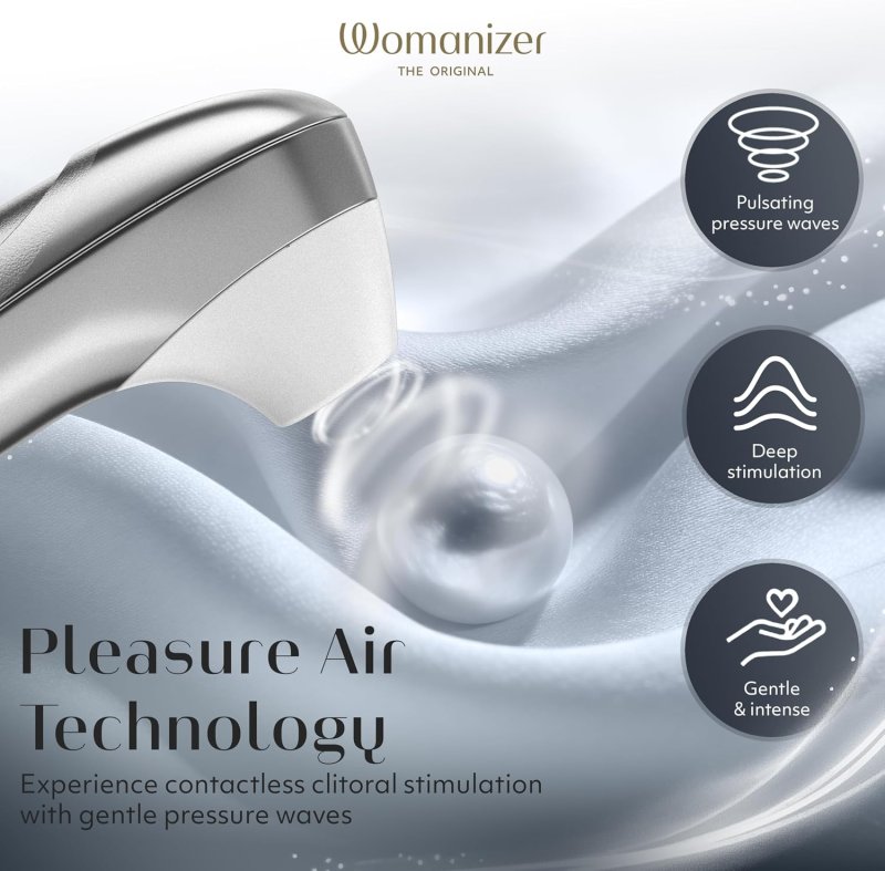 WOMANIZER PRO CLITORAL SUCTION VIBRATOR GRAY ADULT SEX TOY FOR WOMEN