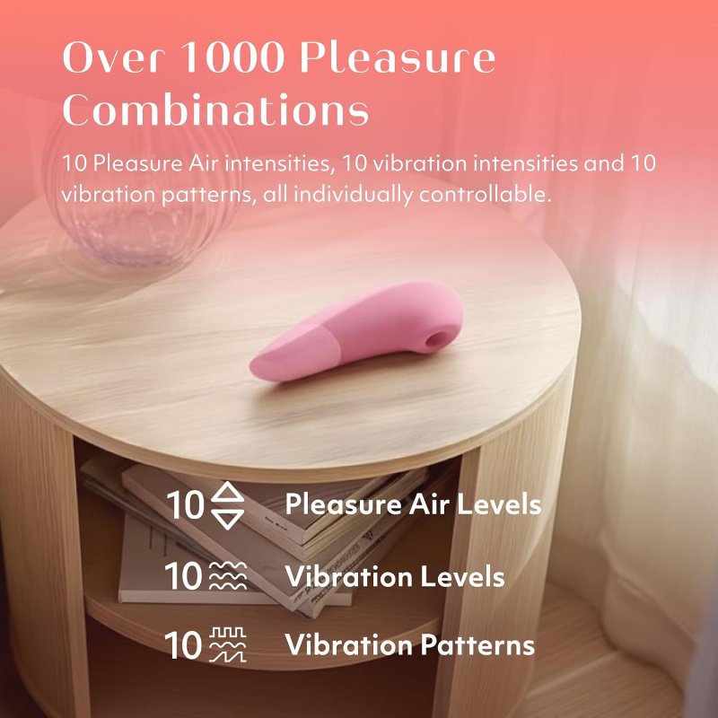 WOMANIZER ENHANCE 2-IN-1 AIR PULSE CLITORAL VIBRATOR LIGHT PINK, POWERFUL PLEASURE TOY