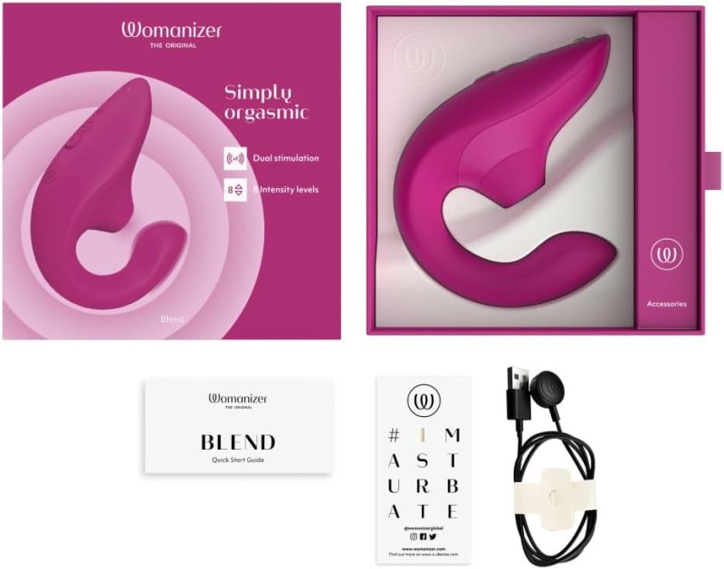 WOMANIZER BLEND MINI RABBIT VIBRATOR FOR WOMEN PINK PERSONAL MASSAGER