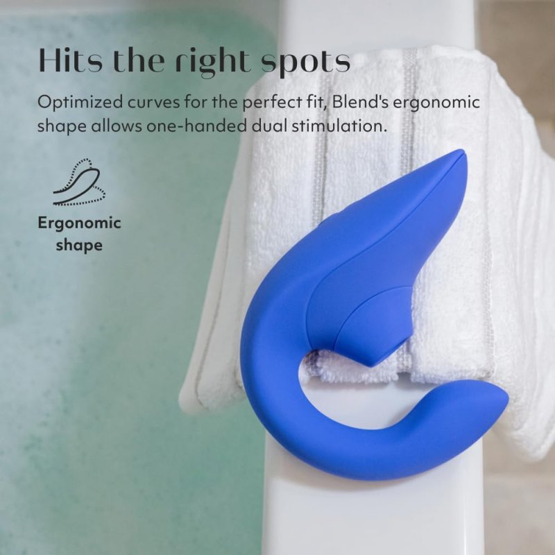 WOMANIZER BLEND MINI RABBIT VIBRATOR FOR WOMEN COMPACT BLUE PERSONAL MASSAGER