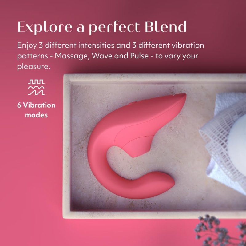 WOMANIZER BLEND MINI RABBIT VIBRATOR FOR WOMEN COMPACT ROSE EDITION, POWERFUL STIMULATION