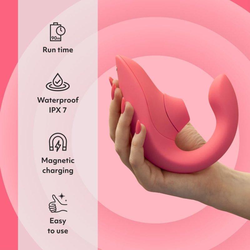 WOMANIZER BLEND MINI RABBIT VIBRATOR FOR WOMEN COMPACT ROSE EDITION, POWERFUL STIMULATION