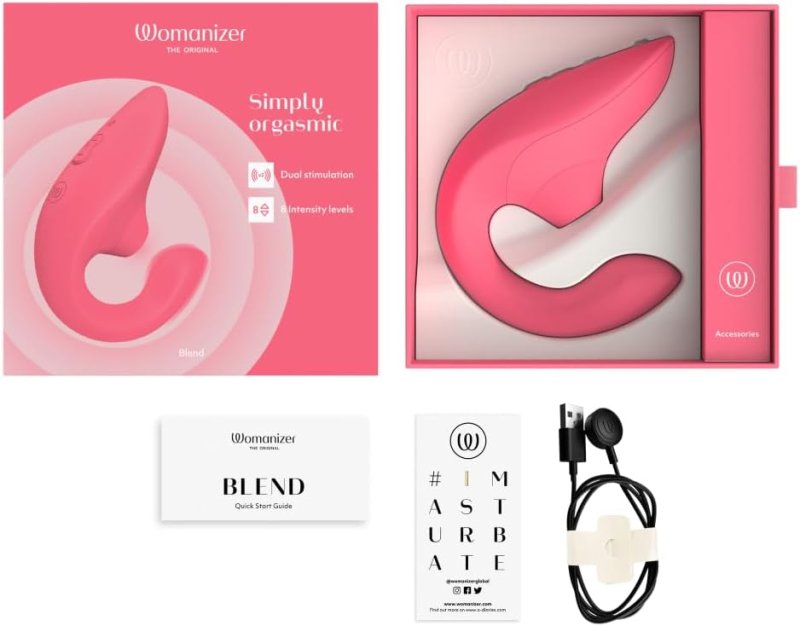 WOMANIZER BLEND MINI RABBIT VIBRATOR FOR WOMEN COMPACT ROSE EDITION, POWERFUL STIMULATION