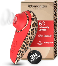 WOMANIZER LIBERTY 2 CLITORAL STIMULATOR - AIR PULSE CLIT SUCKER, LEOPARD PRINT DESIGN