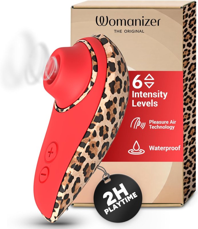 WOMANIZER LIBERTY 2 CLITORAL STIMULATOR - AIR PULSE CLIT SUCKER, LEOPARD PRINT DESIGN